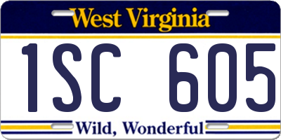 WV license plate 1SC605