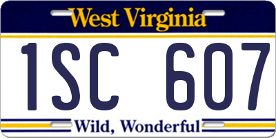 WV license plate 1SC607