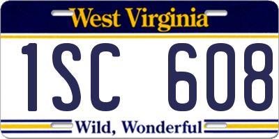 WV license plate 1SC608
