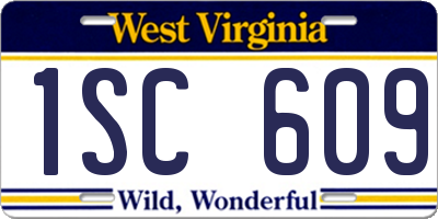 WV license plate 1SC609