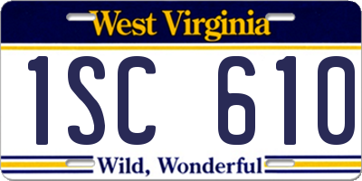 WV license plate 1SC610