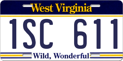 WV license plate 1SC611