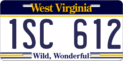 WV license plate 1SC612