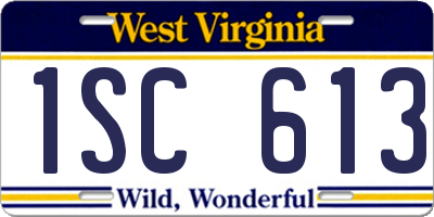 WV license plate 1SC613