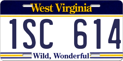 WV license plate 1SC614