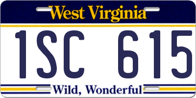 WV license plate 1SC615