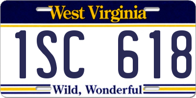 WV license plate 1SC618