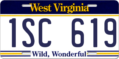 WV license plate 1SC619