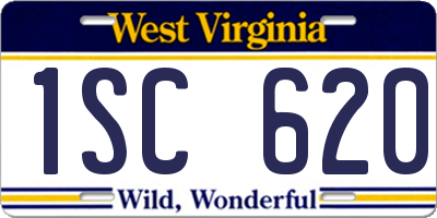 WV license plate 1SC620