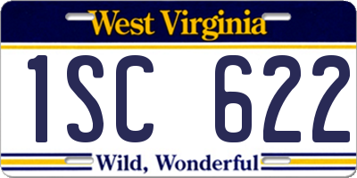 WV license plate 1SC622