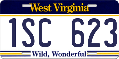 WV license plate 1SC623