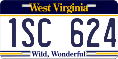 WV license plate 1SC624