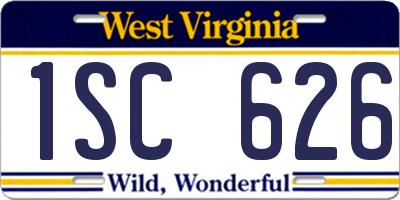 WV license plate 1SC626
