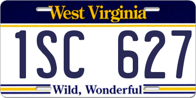 WV license plate 1SC627