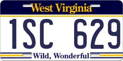 WV license plate 1SC629