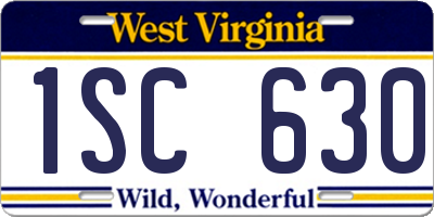 WV license plate 1SC630