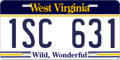 WV license plate 1SC631