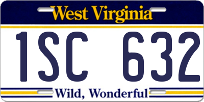 WV license plate 1SC632