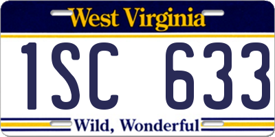 WV license plate 1SC633