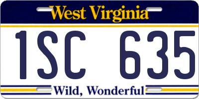 WV license plate 1SC635