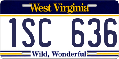 WV license plate 1SC636