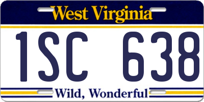 WV license plate 1SC638