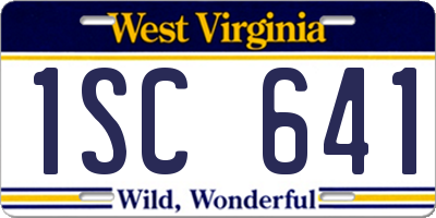 WV license plate 1SC641