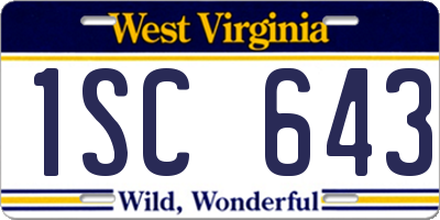 WV license plate 1SC643