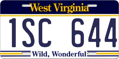WV license plate 1SC644