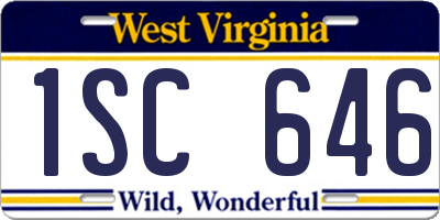 WV license plate 1SC646
