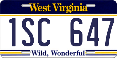 WV license plate 1SC647