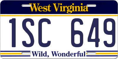 WV license plate 1SC649