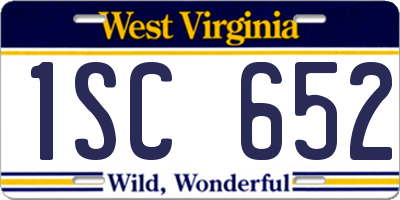 WV license plate 1SC652