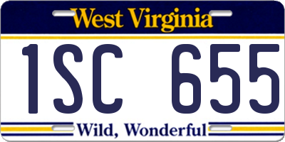WV license plate 1SC655