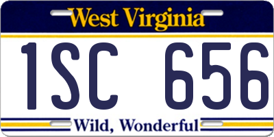 WV license plate 1SC656