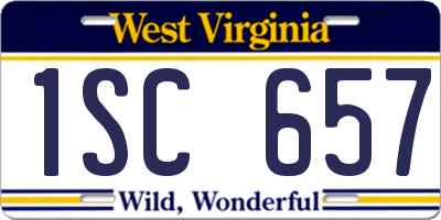 WV license plate 1SC657