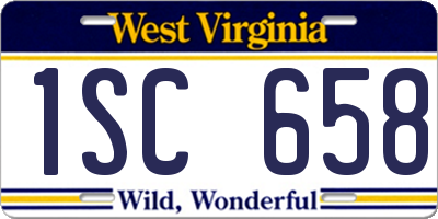 WV license plate 1SC658