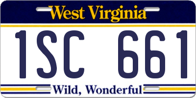 WV license plate 1SC661