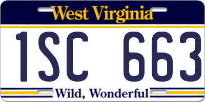 WV license plate 1SC663