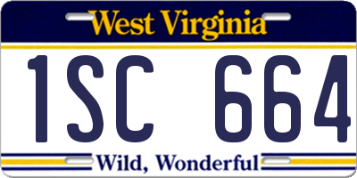 WV license plate 1SC664