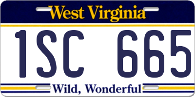 WV license plate 1SC665