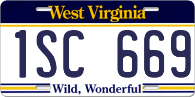 WV license plate 1SC669