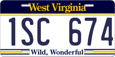 WV license plate 1SC674
