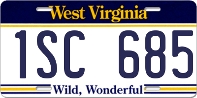 WV license plate 1SC685