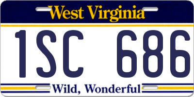 WV license plate 1SC686