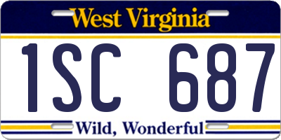 WV license plate 1SC687