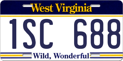 WV license plate 1SC688