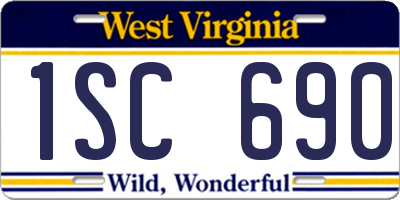 WV license plate 1SC690