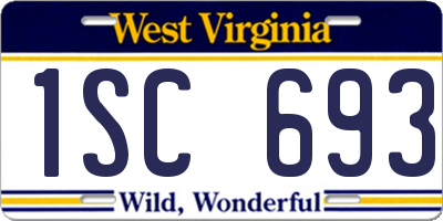 WV license plate 1SC693