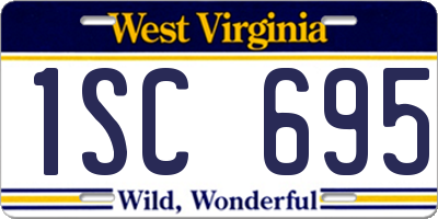WV license plate 1SC695